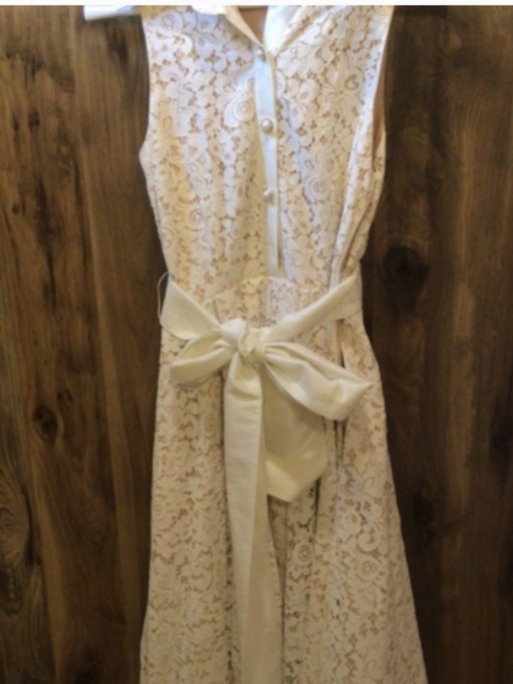 For Nordstrom by Eliza J Cream Lace Dress nude satin lining sz 2 - Picture 12 of 12